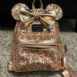 Rose Gold Sequin Loungefly Backpack